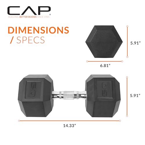 CAP 50lb dumbbell pair on gym floor