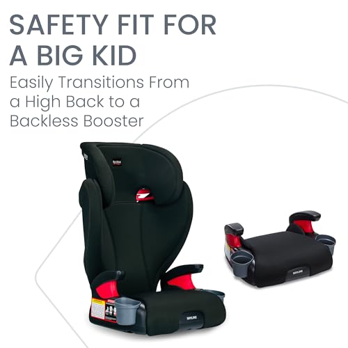High-back booster side view