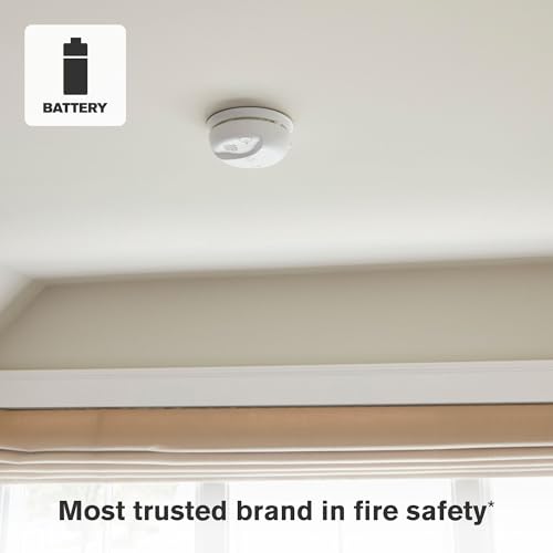 Back side of First Alert battery-operated safety device