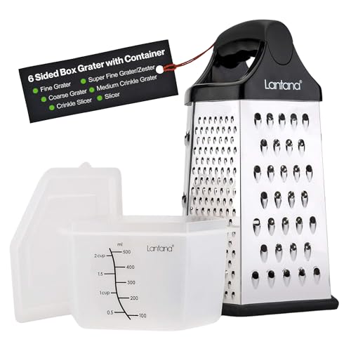 Lantana 6 in 1 black grater with container
