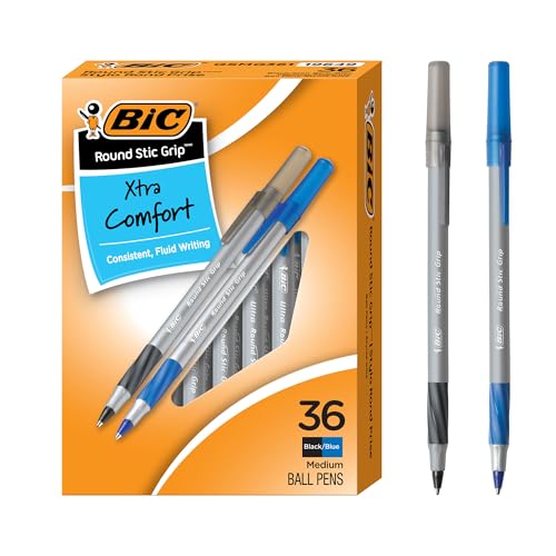 BIC Round Stic Grip Xtra Comfort 36-count box