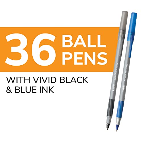 BIC pens sorted by black and blue ink