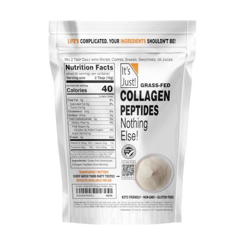 It's Just! Collagen Peptide Grass-Fed Protein Powder nutrition label