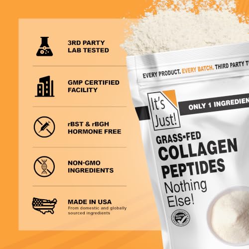 It's Just! Collagen Peptide Grass-Fed Protein Powder jar lifestyle view