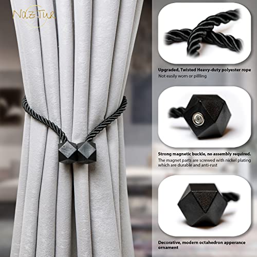Close up of NazTur magnetic curtain holdback end