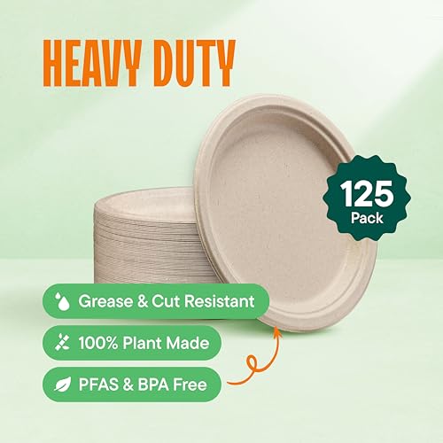 Natural unbleached sugarcane bagasse plates