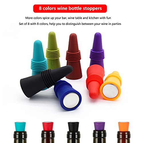 Assorted color beverage bottle stoppers