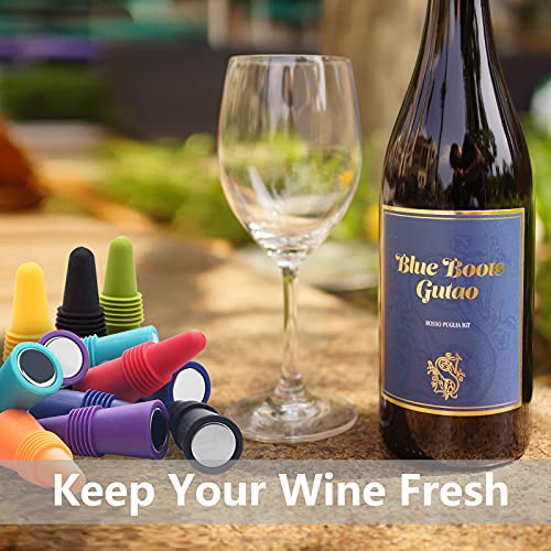 Set of eight wine and champagne sealers