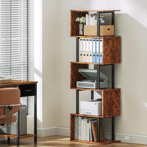 Furologee bookshelf storage compartments