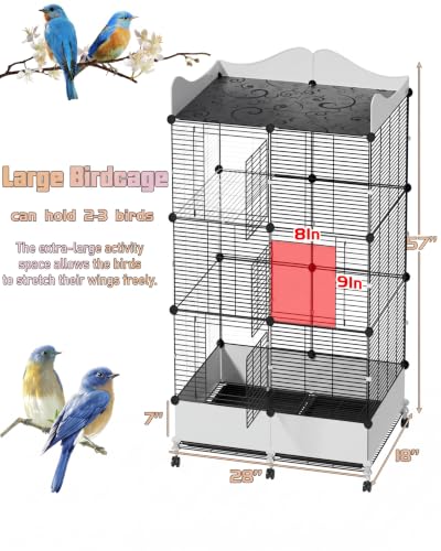 Close-up of bird cage bar spacing