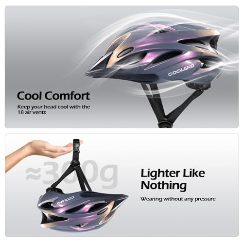 Odoland cycling helmet with detachable brim