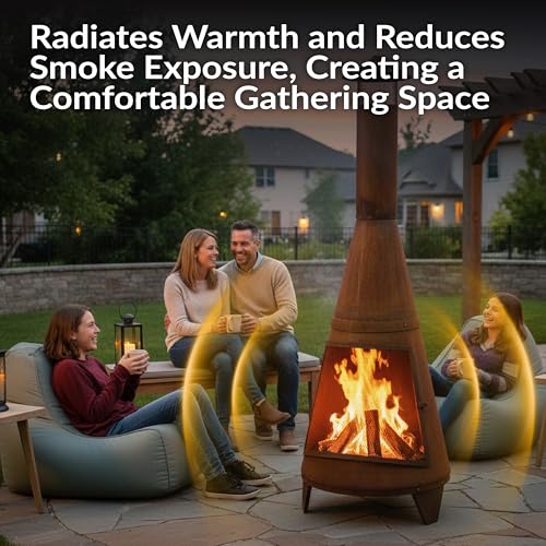 Side view of Sunnydaze wood burning chiminea