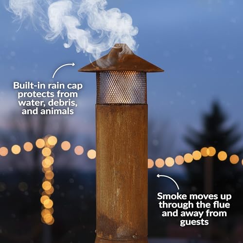 Top view of rain cap on flue