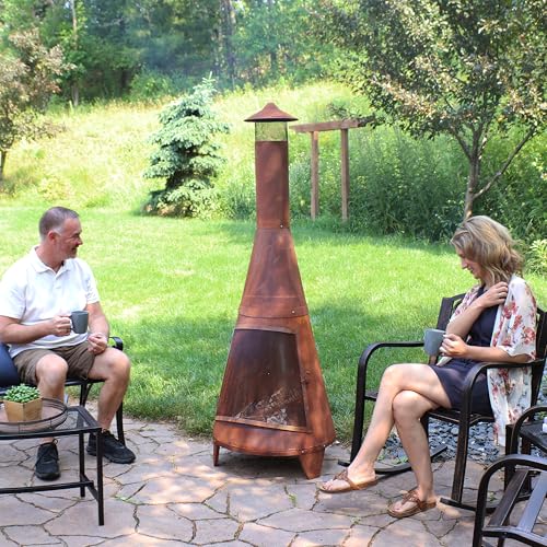 Full scale view of 70 inch tall chiminea