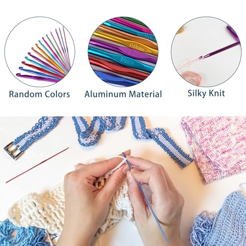 Close up of HSYMQ multicolor crochet needles