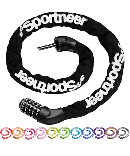 Sportneer 5-digit bike lock coiled
