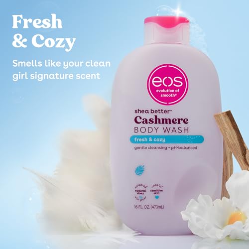 Front label of eos Fresh & Cozy body wash