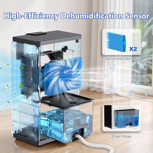 Side profile of white KeepGlad dehumidifier