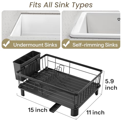 SNTD dish rack with utensil holder attached