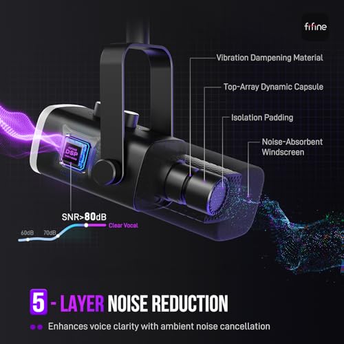 FIFINE AM8 microphone with RGB lighting on
