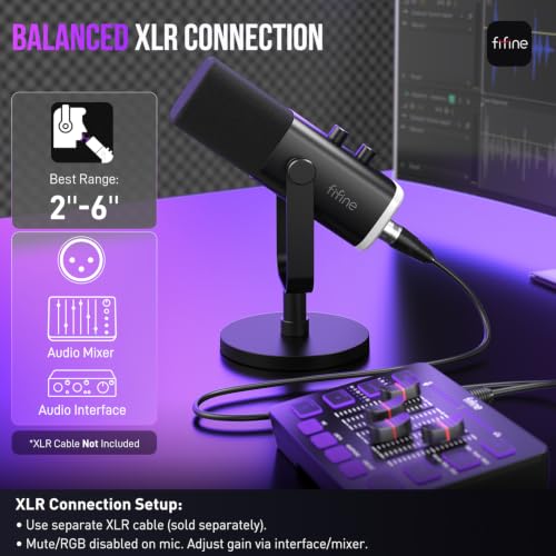 FIFINE AM8 microphone mounted on a stand