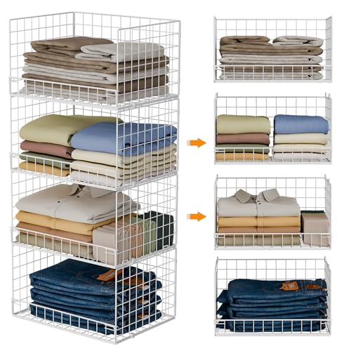 Yociyoga 4-Tier stackable closet organizer in white