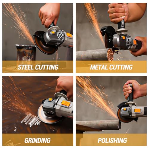 DEKOPRO 900W angle grinder ready for use