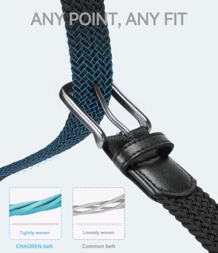 Metal buckle detail on CHAOREN stretch belt