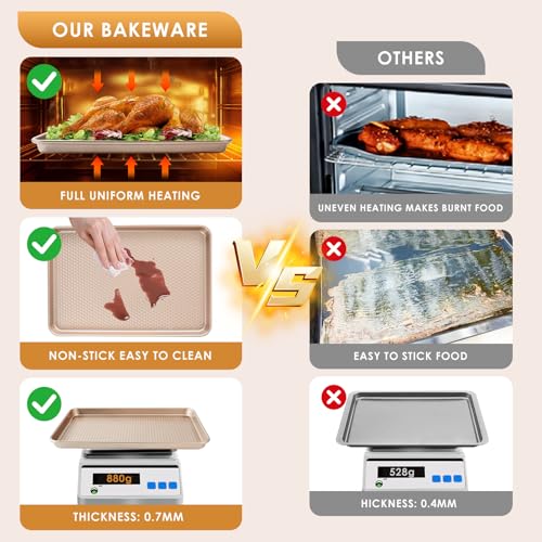 Three sizes of Deedro baking sheets