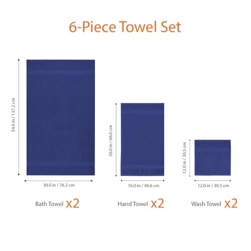Complete navy towel set ensemble