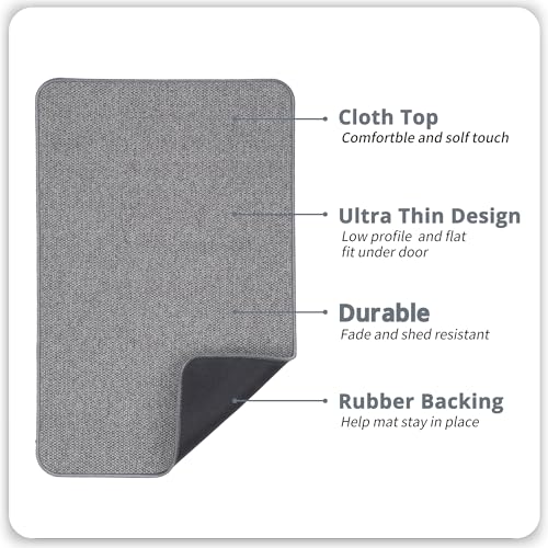 Top view of the 17x27 inch grey bath mat