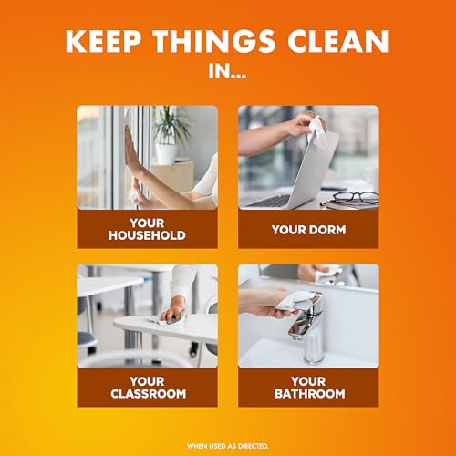 Lysol wipes used on kitchen countertop