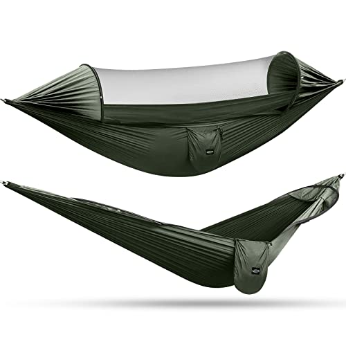 G4Free large camping hammock with mosquito net setup