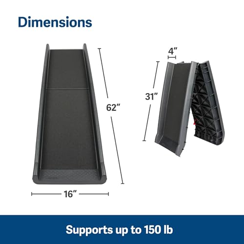 Dark gray PetSafe ramp folded in half