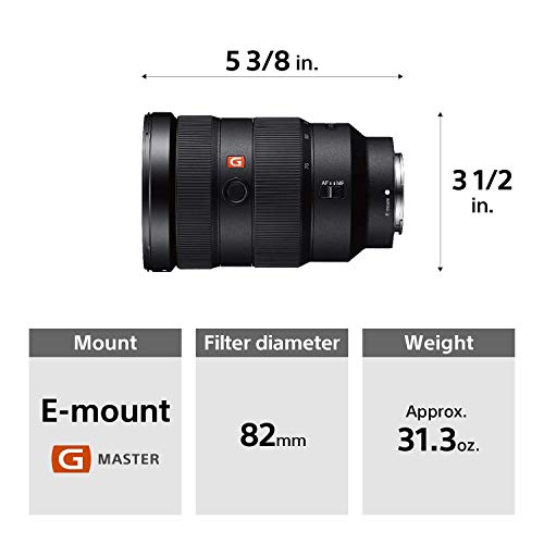 Sony standard zoom lens showing glass elements