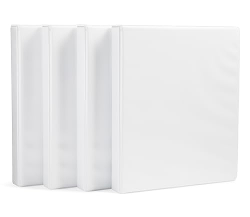 Basics white 1-inch 3-ring binder 4-pack