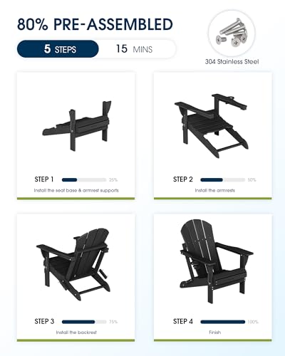 Folded MUCHENGHY Adirondack chair for storage