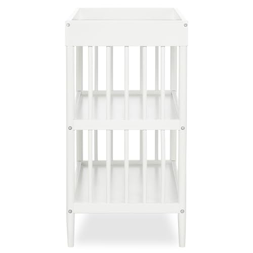Side profile of Dream On Me Clover white changing table