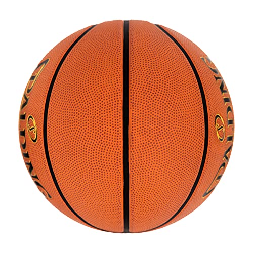 Orange rubber surface of Spalding basketball