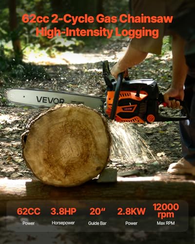 Close up of 20-inch chainsaw bar