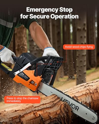 Chainsaw emergency stop lever mechanism