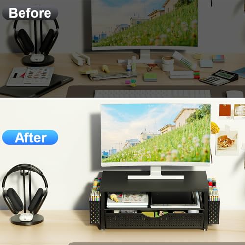 Under monitor storage drawer view