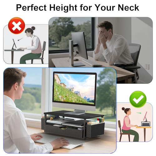 Ergonomic setup with Spacrea monitor riser