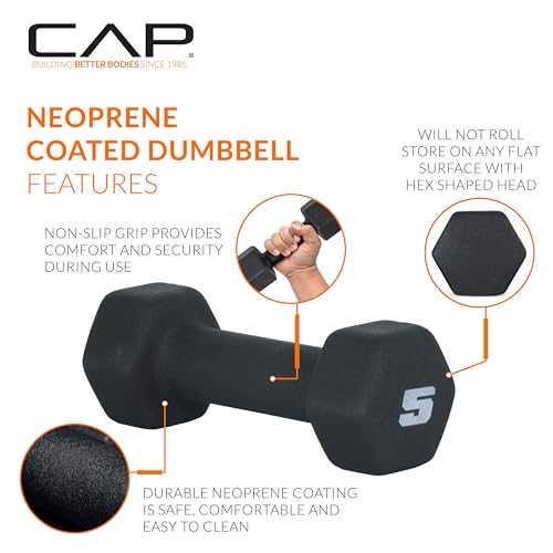 CAP 5 lb neoprene dumbbell grip detail