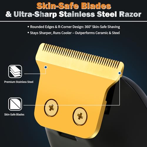Close up of Elehomyou trimmer stainless steel blades