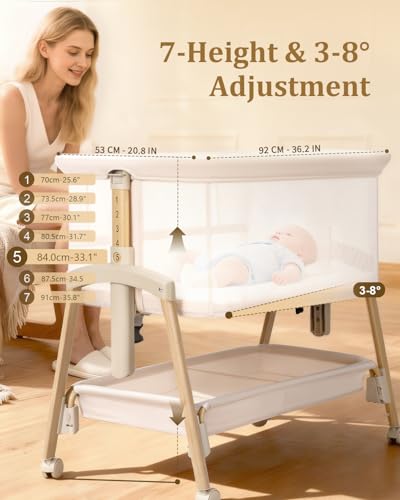JevrJeur bedside sleeper with height adjustment buttons