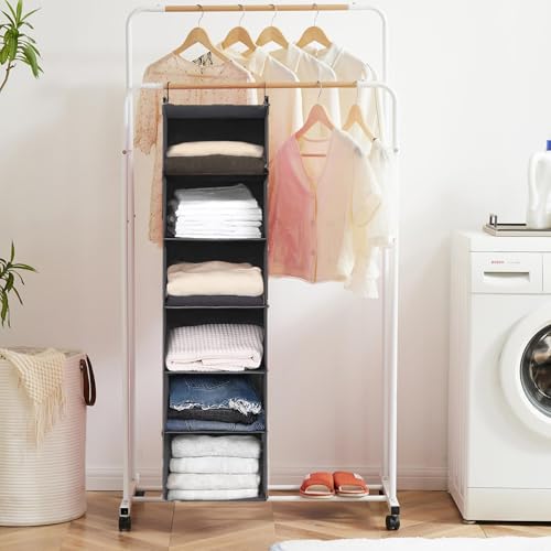 Organized sweaters on MAX Houser 6 tier shelves