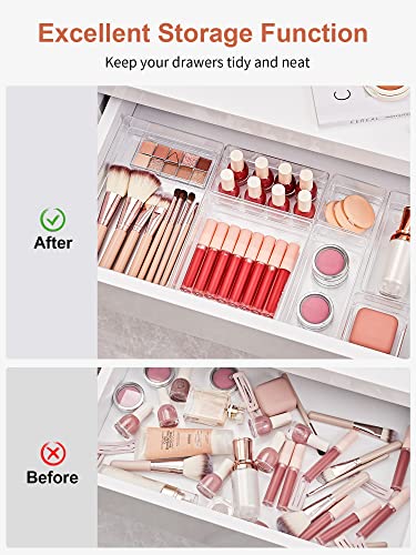 Stackable trays for makeup organization