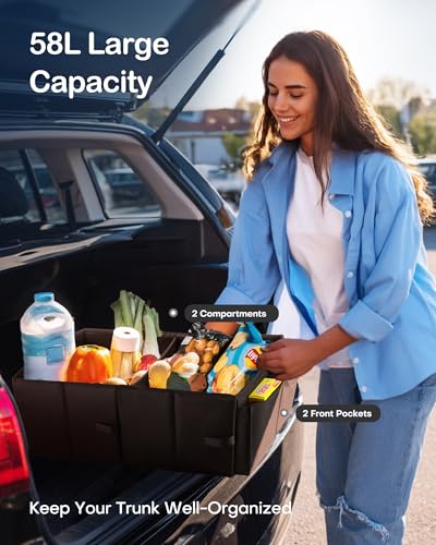 Large trunk organizer compartments
