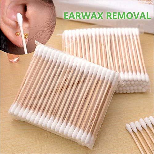 Detailed view of wooden stick swab construction